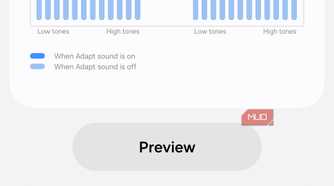 Adapt Sound sound profile preview on Samsung phone