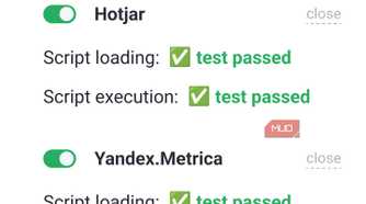 Adblock tester website results on IronFox.
