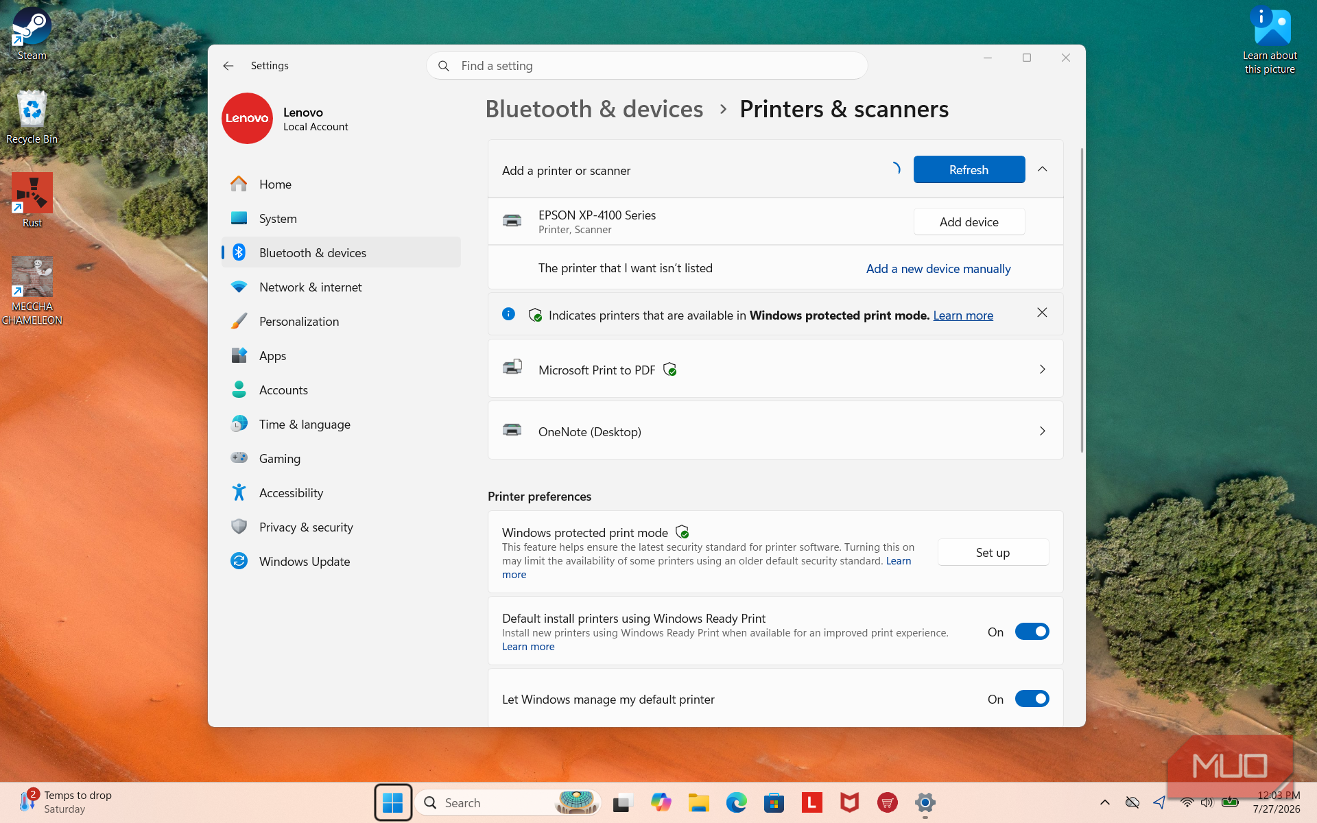 Add device in Settings