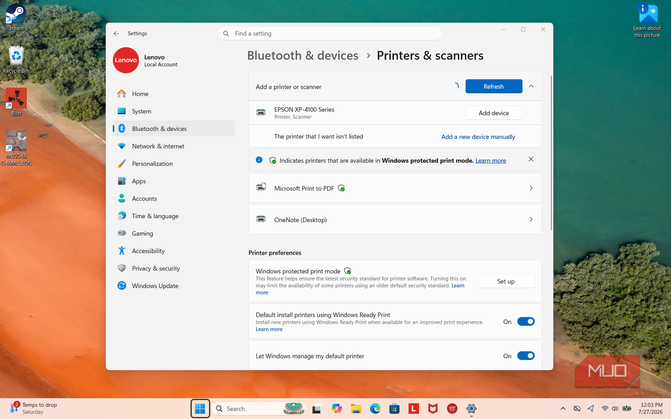 Add device in Settings