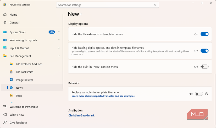 Additional Newplus options