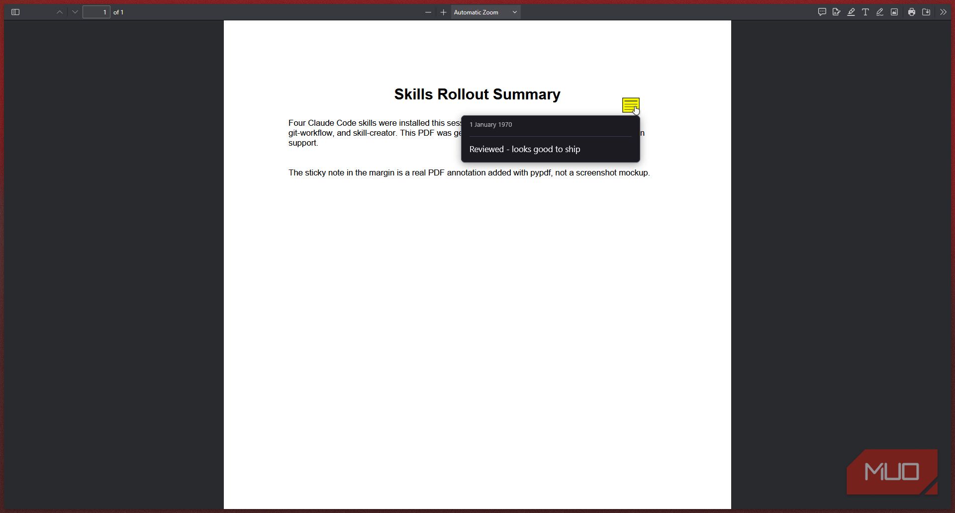 AI generated PDF file made by Claude skill.