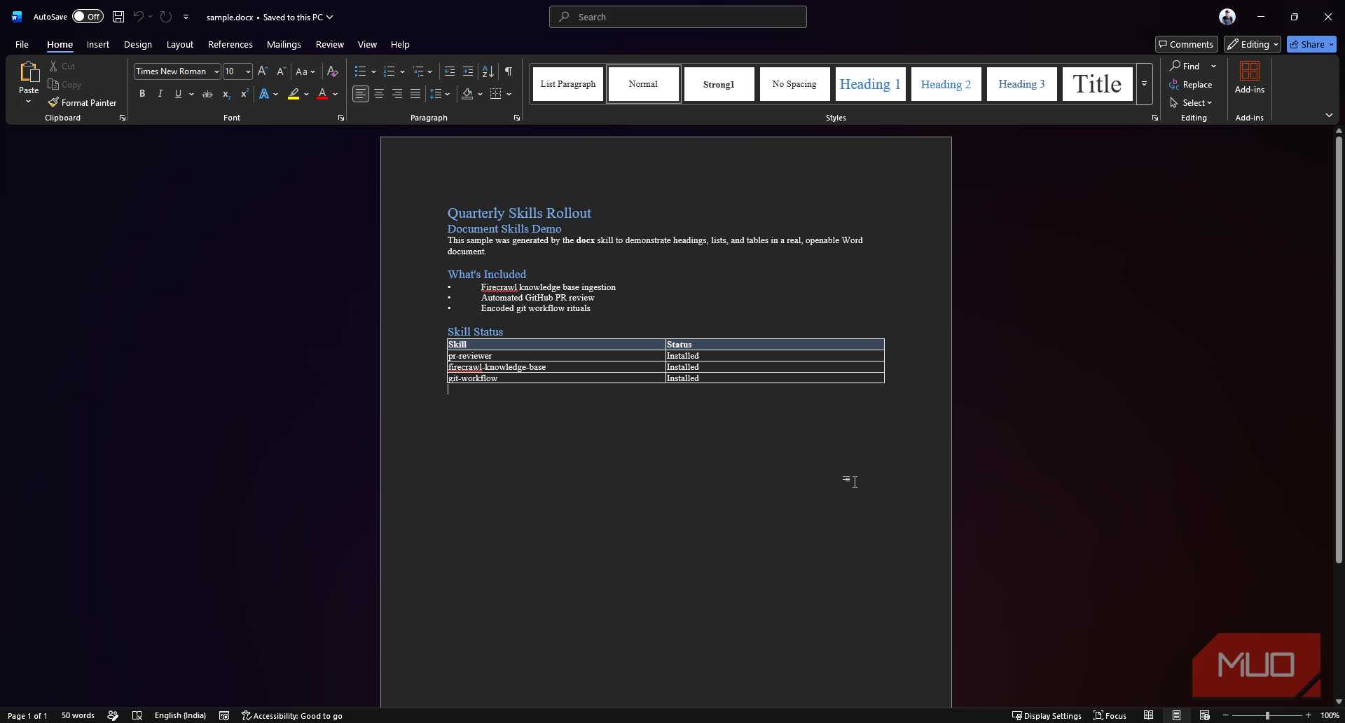 AI generated word document.