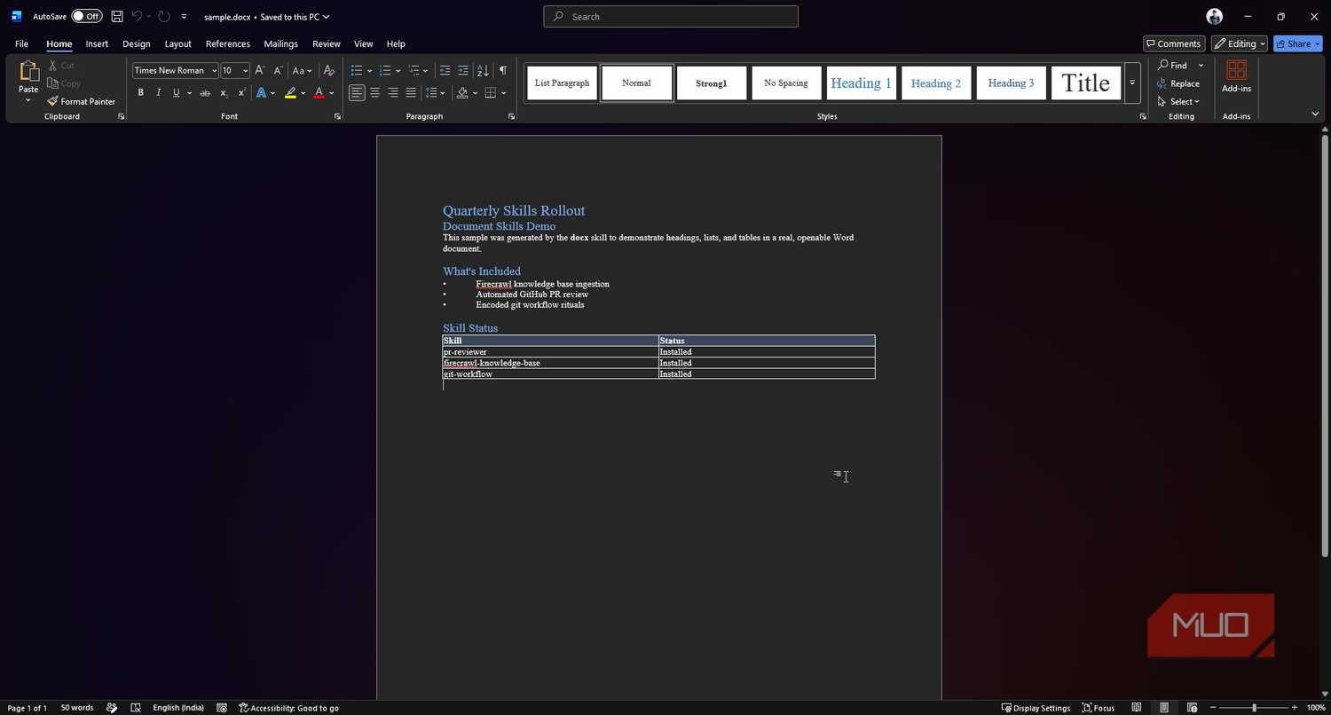 AI generated word document.