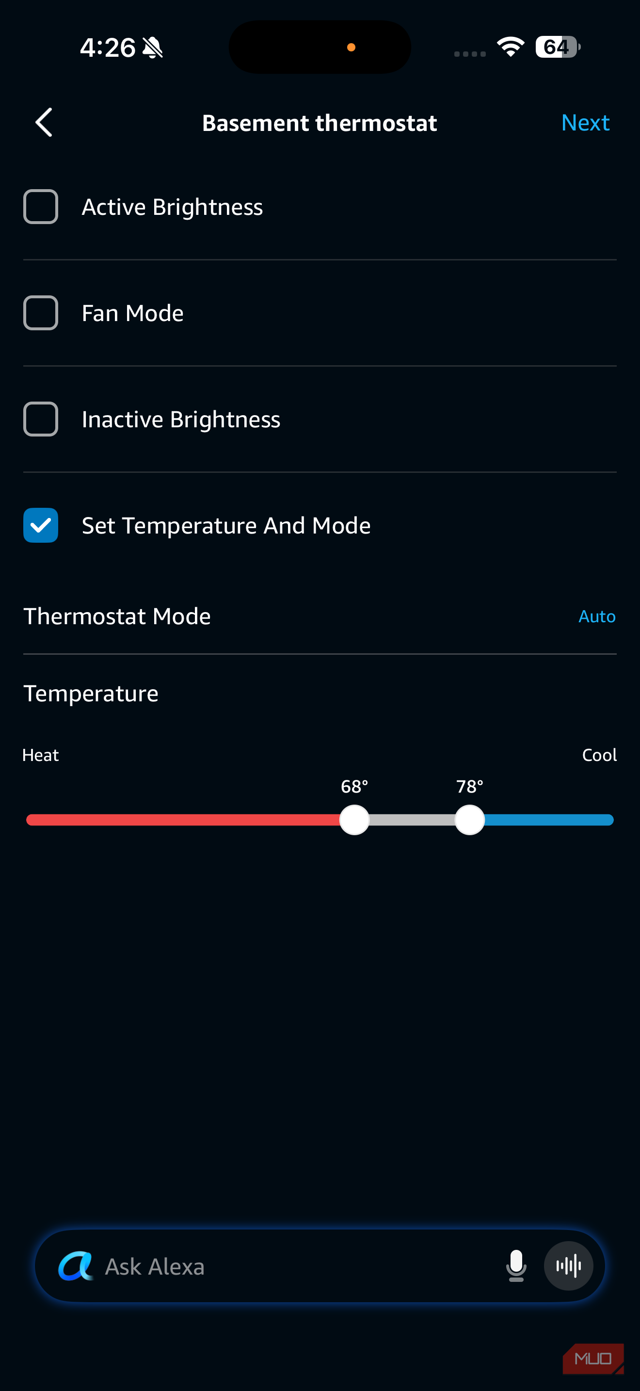 alexa routine step thermostat humidity -1