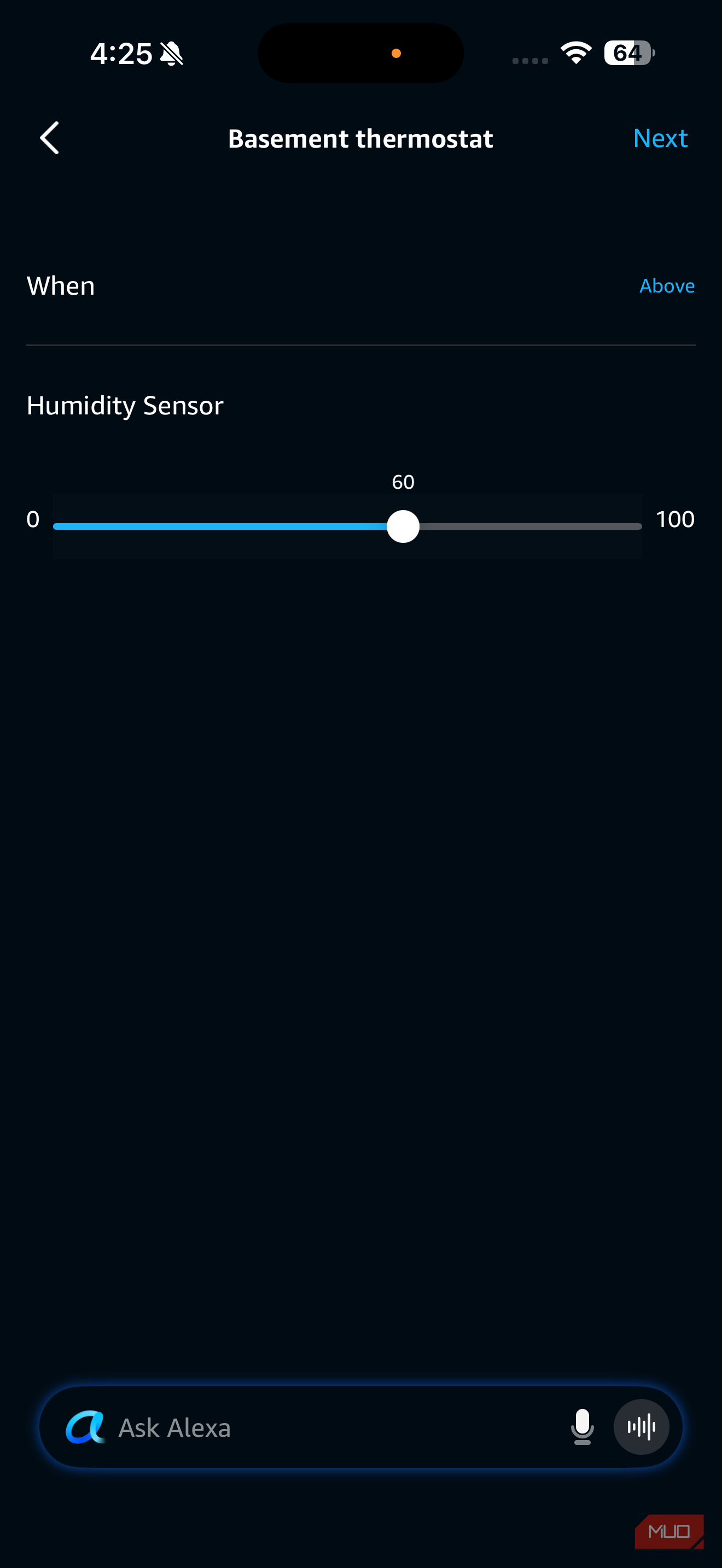 alexa thermostat routine when step-1