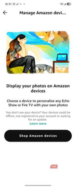 Amazon Photos manage devices personalise screen