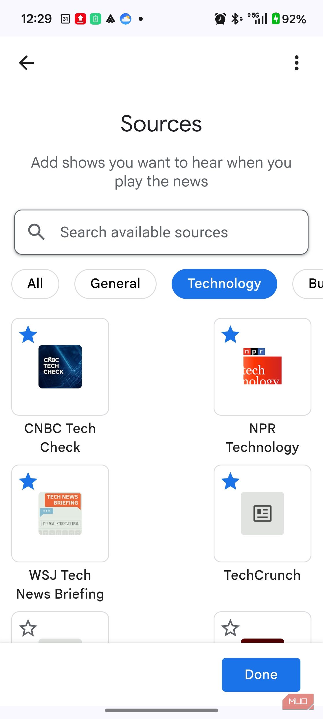 Android Auto news sources