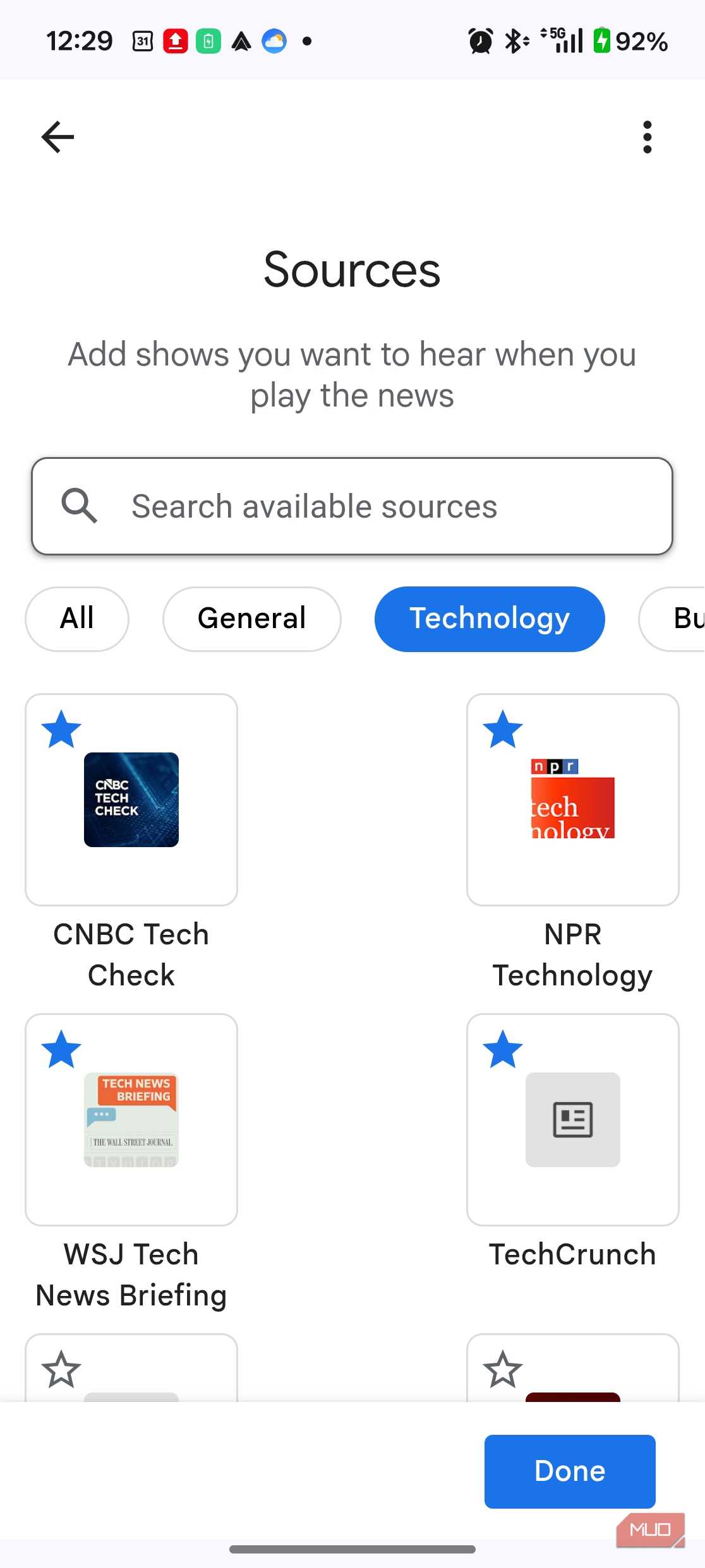 Android Auto news sources