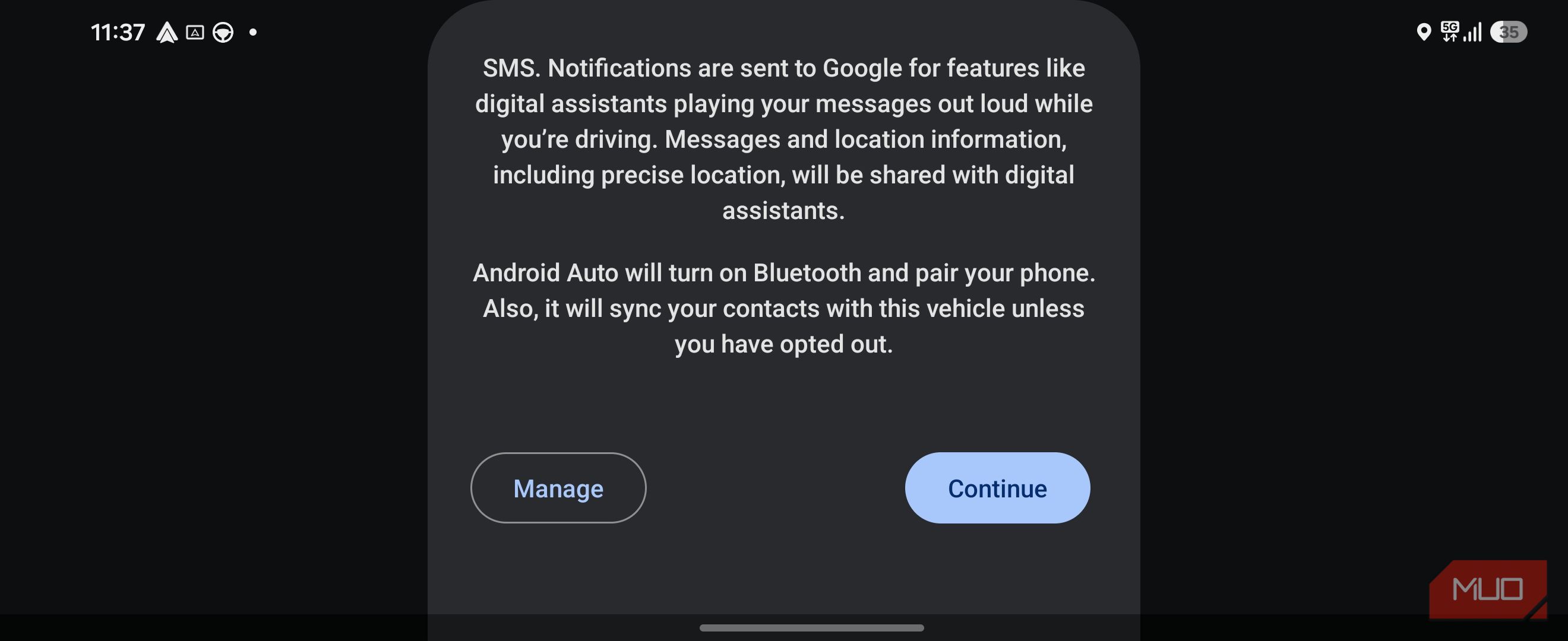 Android Auto Permissions Notification For Sms Messaging And Bluetooth Pairing