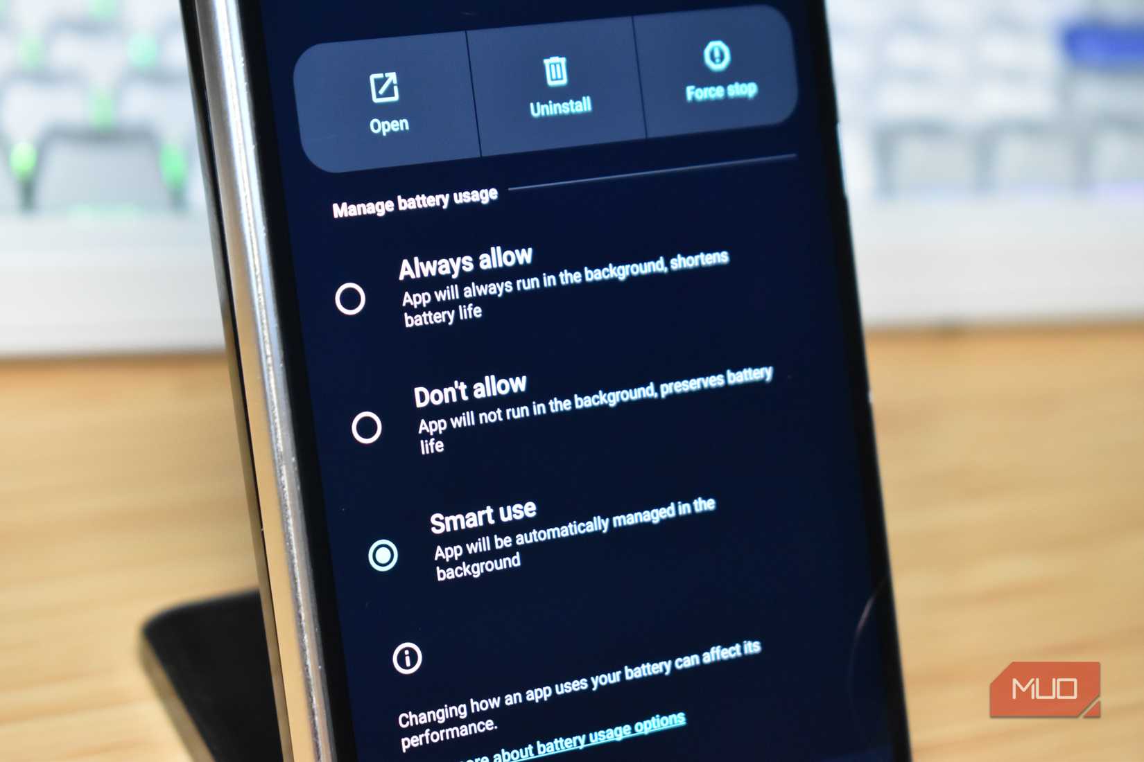 android battery life app configuration.