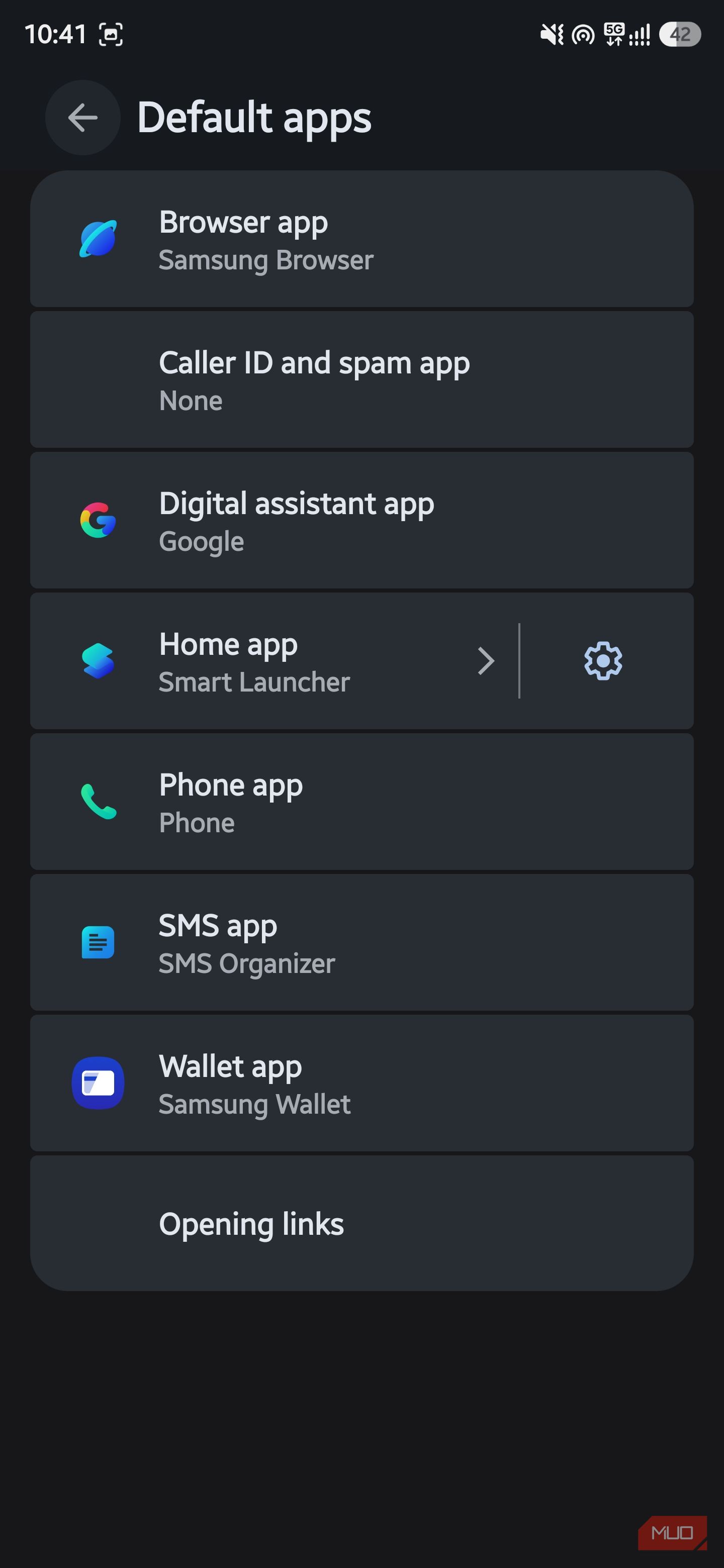 Android settings for opening links