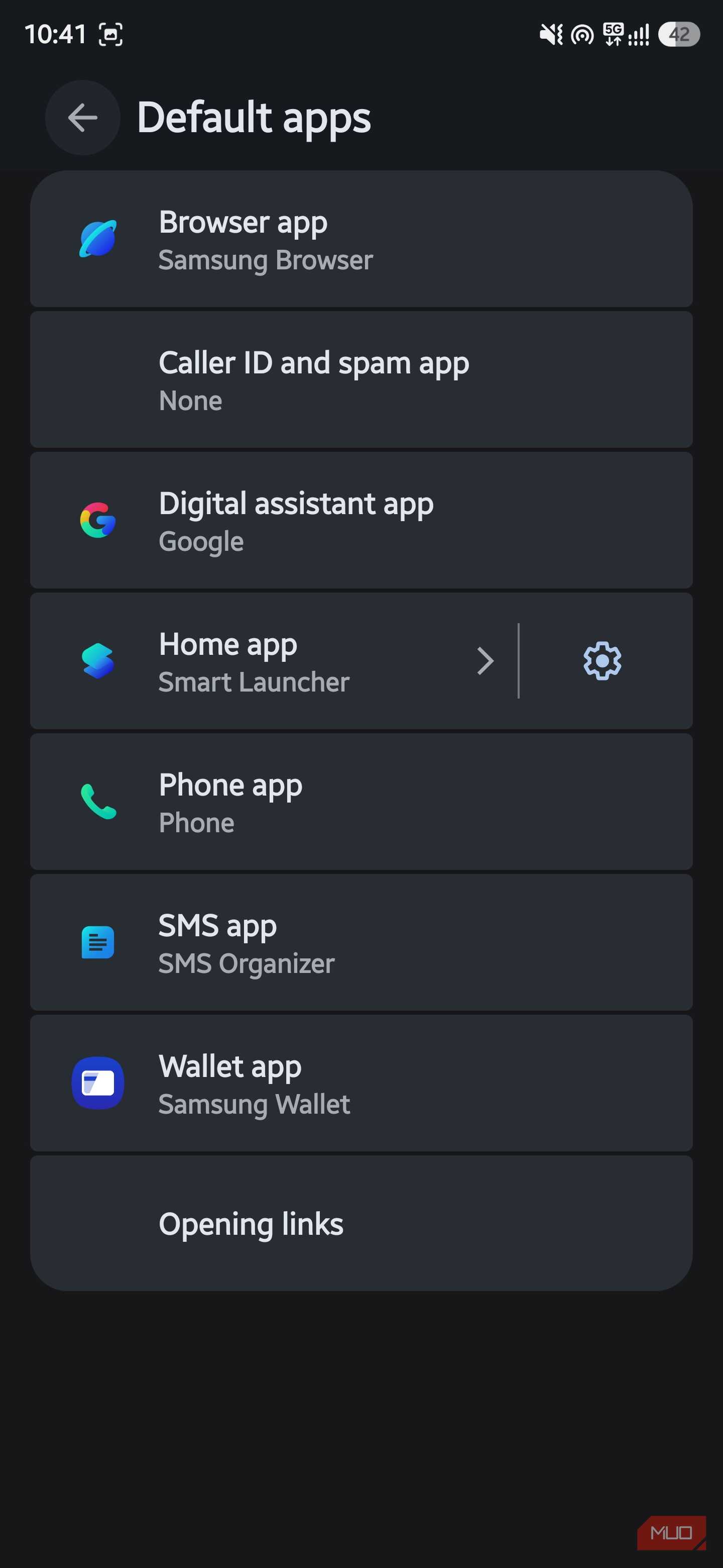 Android settings for opening links