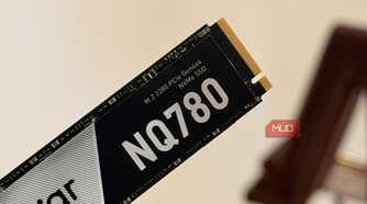 Angled close view of a Lexar NQ780 NVMe SSD