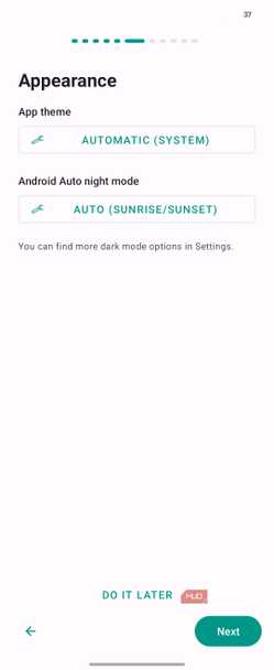 Appearance Settings Page With App Theme And Night Mode Options