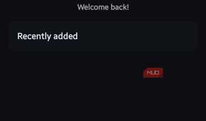 AstraCrypt app home dashboard displaying a user profile icon, "Hello, User" greeting, and a "Recently added" content section