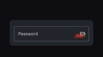 Dark login screen featuring a centered password input field and a blue floating action button with a key icon at the bottom right