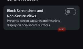 AstraCrypt settings screen showing security configuration categories including Encryption, Authentication, and Content Protection toggles