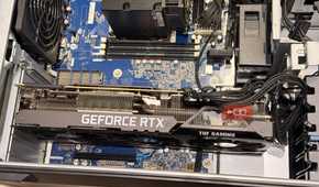 ASUS TUF Gaming GeForce RTX 3090 graphics card installed in the HP Z6 G4 case