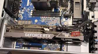 ASUS TUF Gaming GeForce RTX 3090 graphics card installed in the HP Z6 G4 case