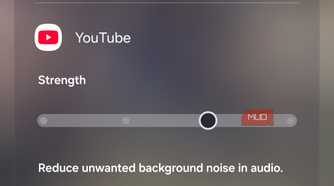 Audio eraser feature in YouTube app