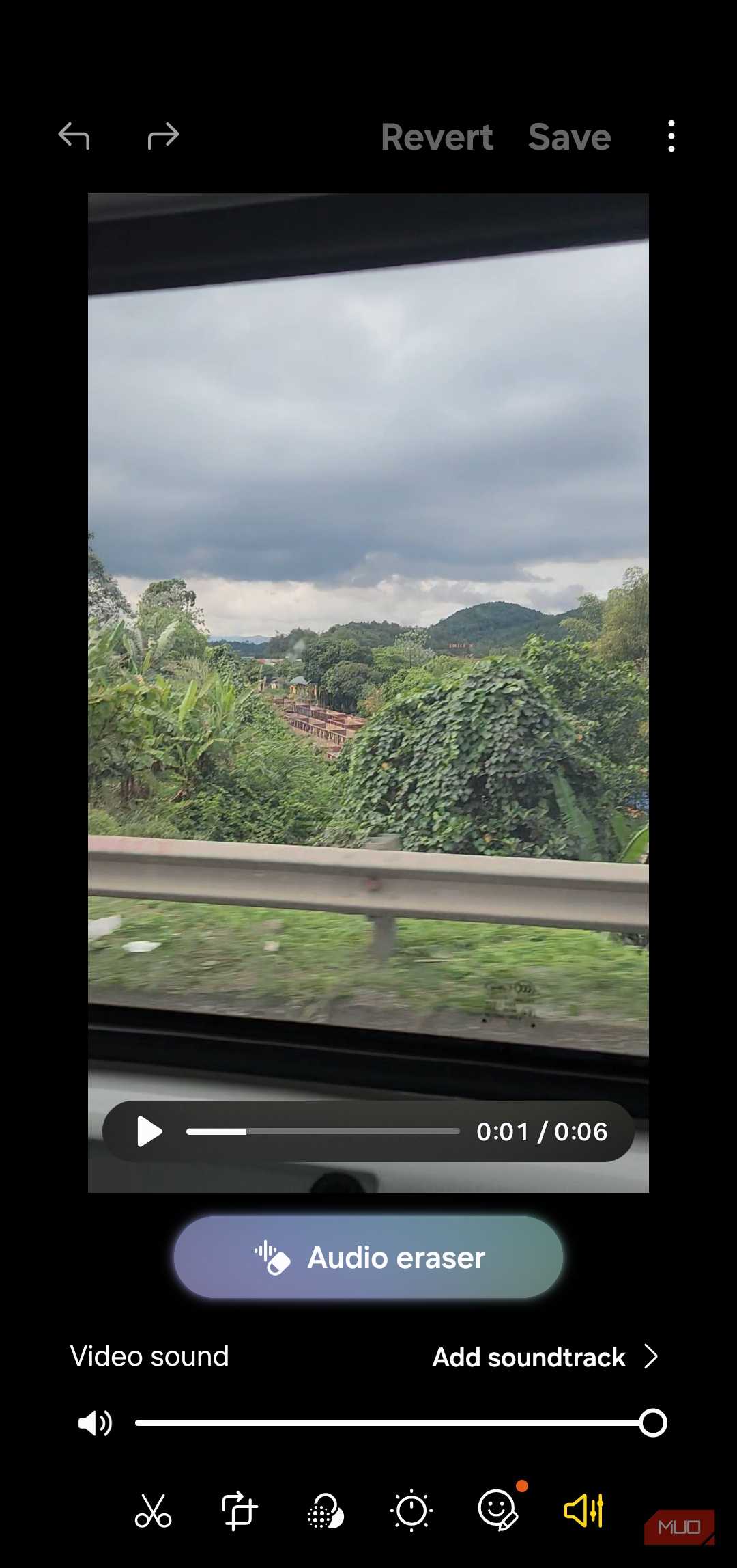 Audio eraser in Samsung Gallery app
