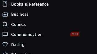 Aurora Store app categories