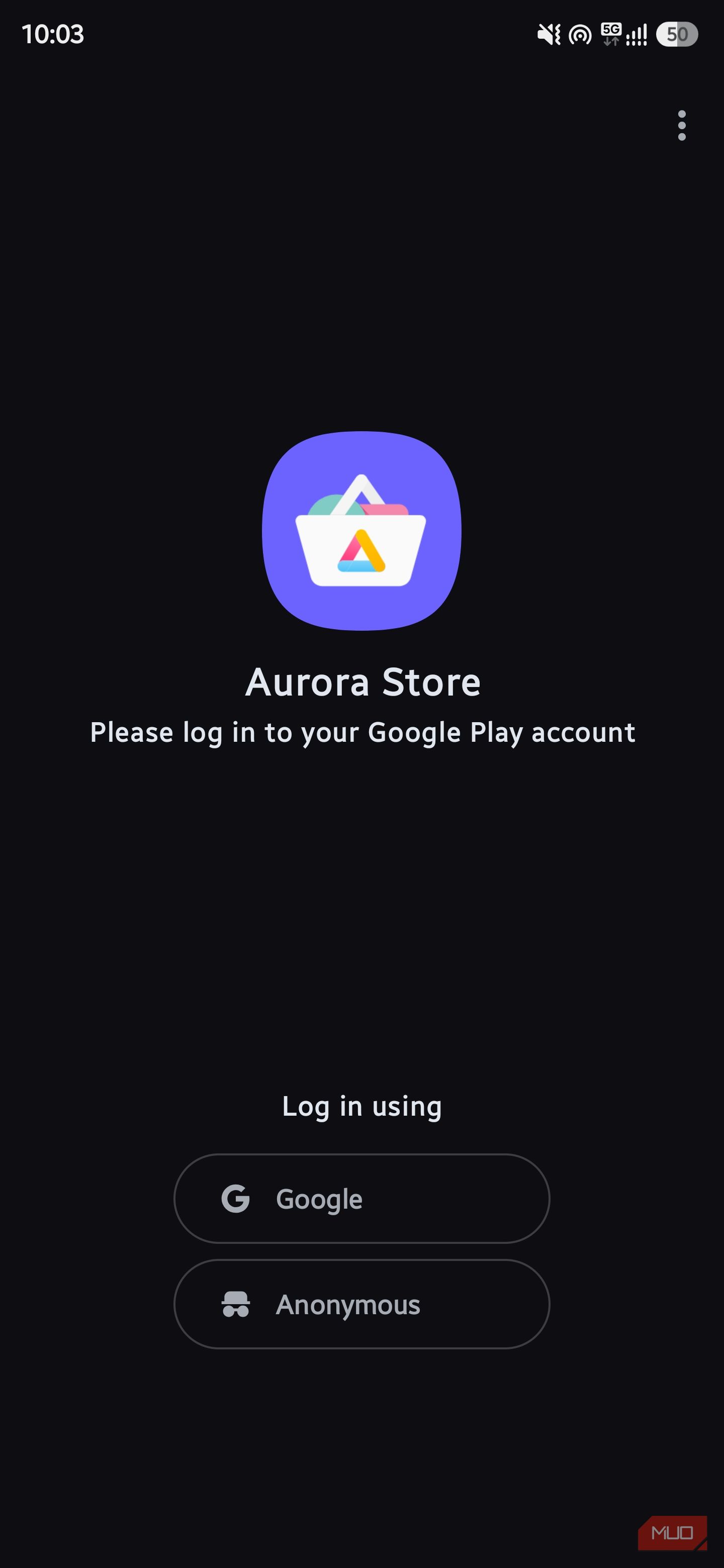 Aurora Store welcome page