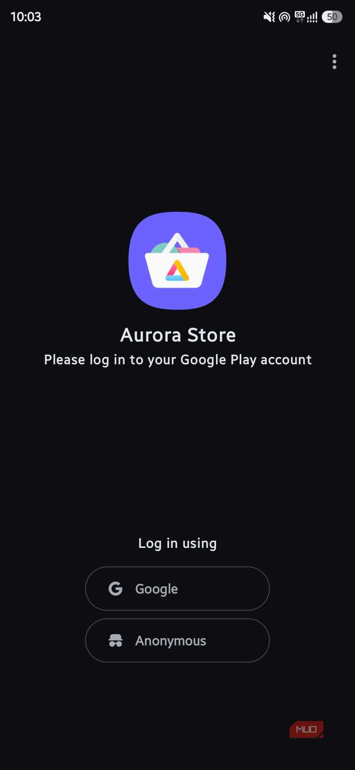 Aurora Store welcome page