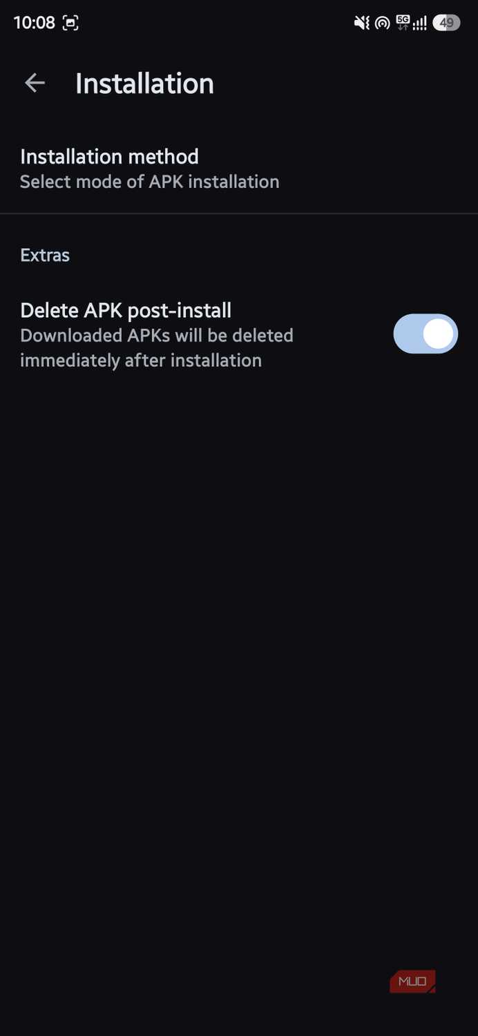 Aurora Store Installation settings