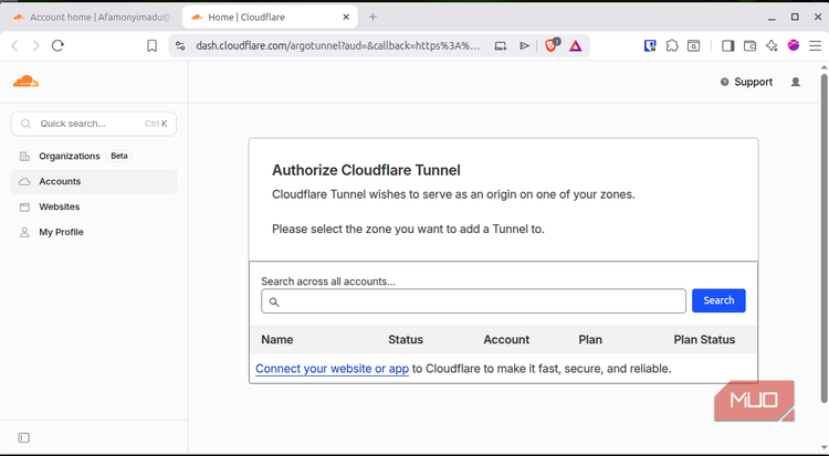 Authorizing Cloudflare Tunnel