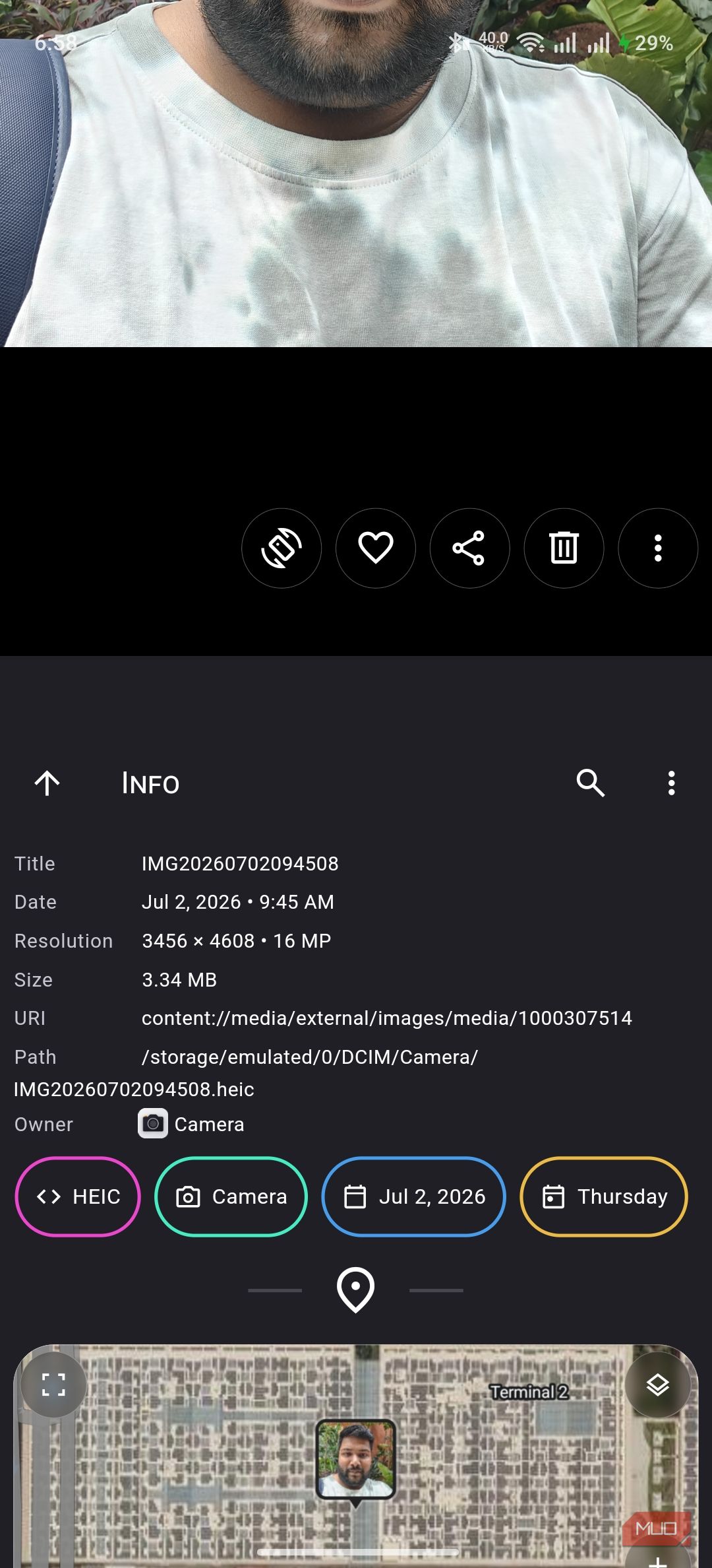 Aves Gallery showing advanced information of a photo