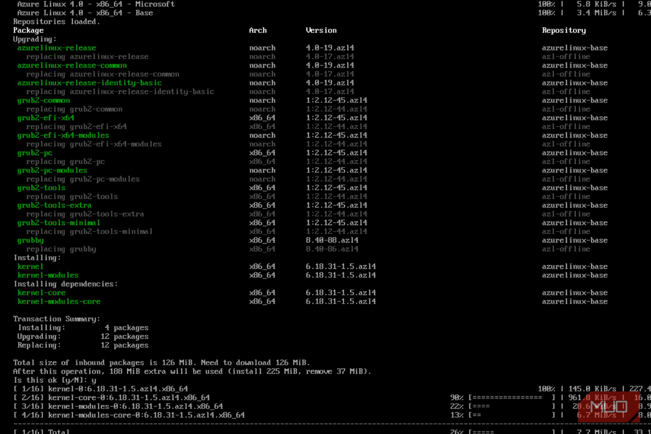 Updating Azure Linux
