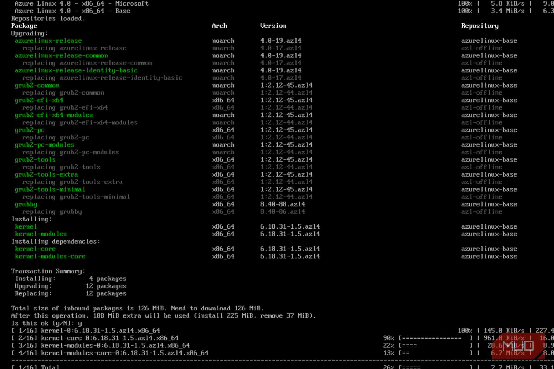 Updating Azure Linux