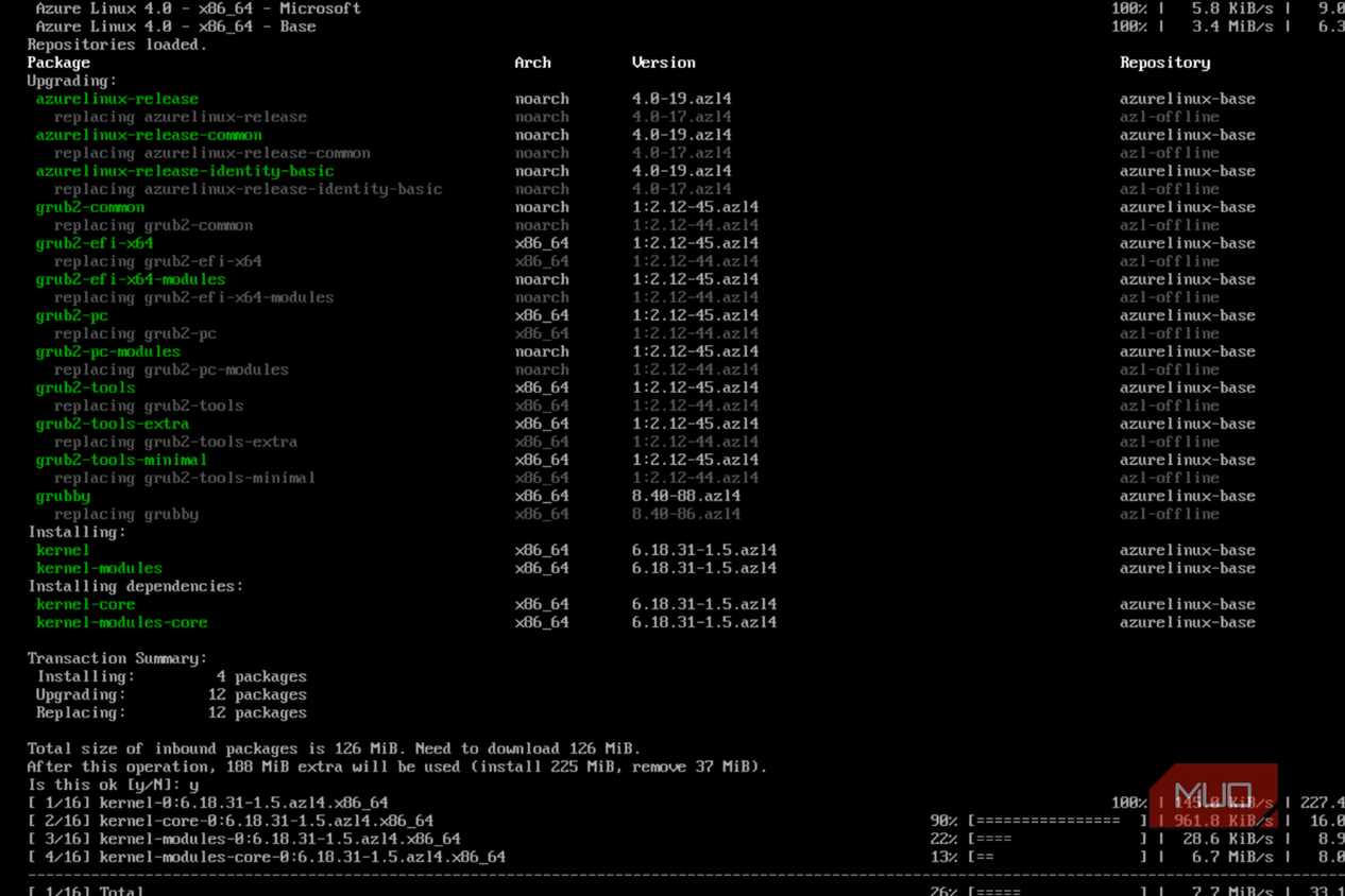 Updating Azure Linux