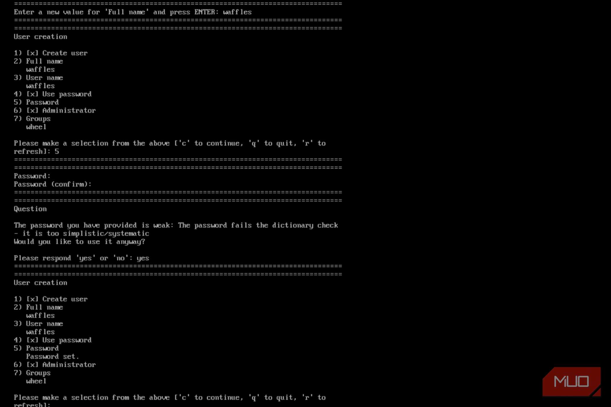 Creating a regular user in Azure Linux