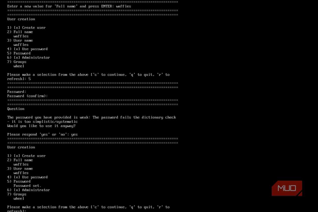 Creating a regular user in Azure Linux