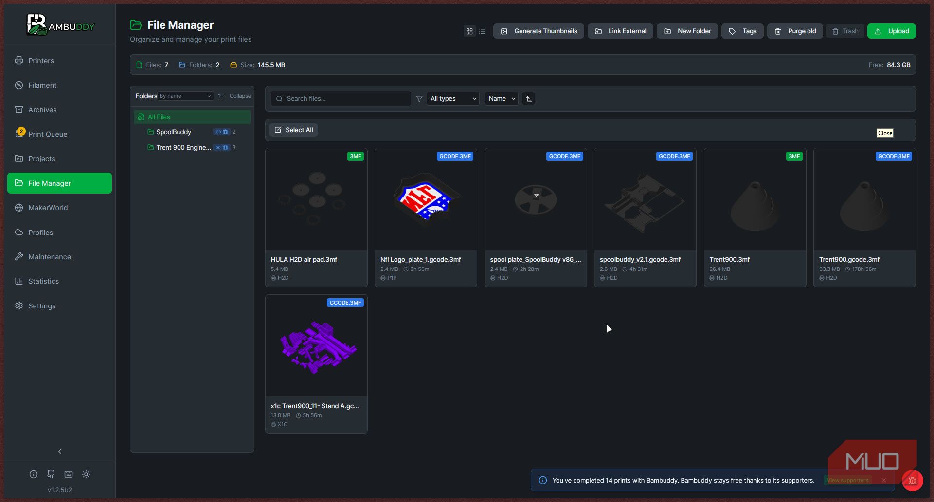 Bambuddy file manager.