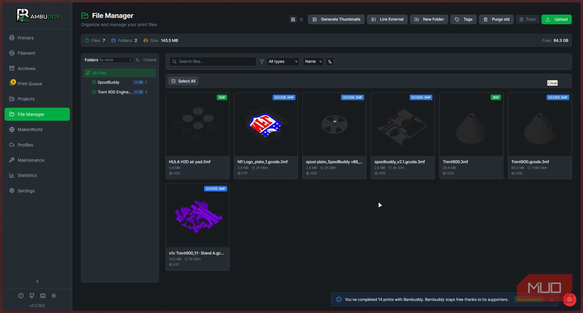 Bambuddy file manager.