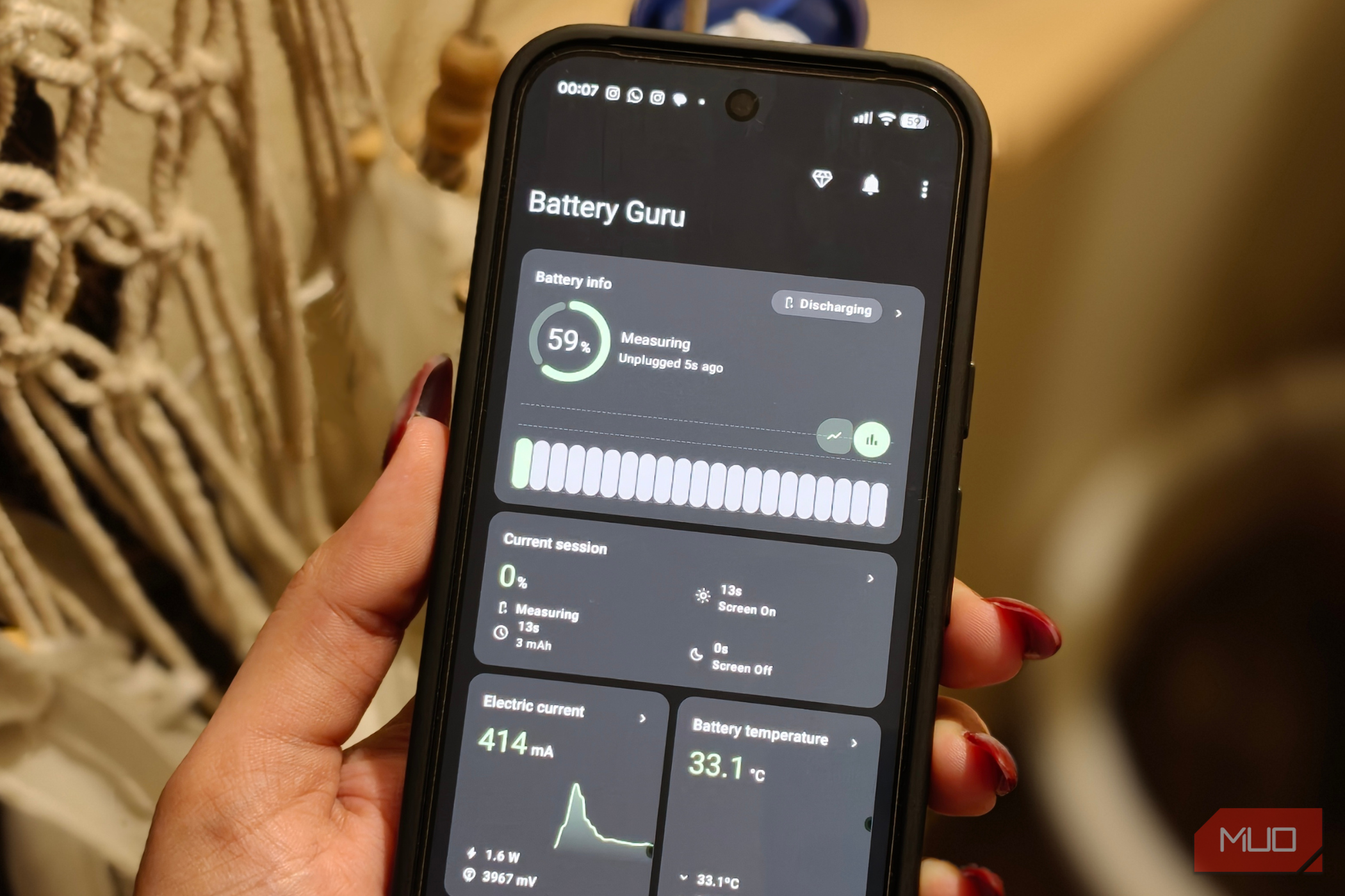 Battery Guru info main page