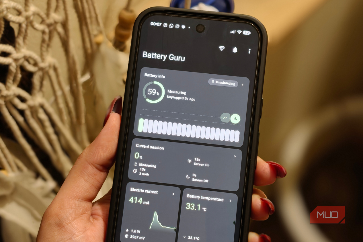 Battery Guru info main page