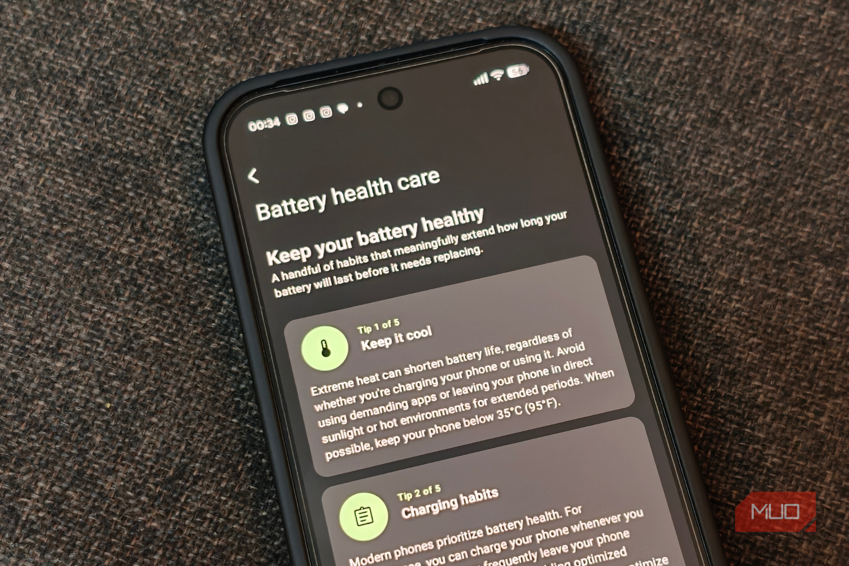 Battery health care tips on Battery Guru app