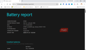 Battery report overview