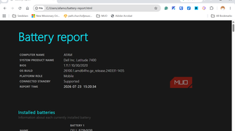 Battery report overview