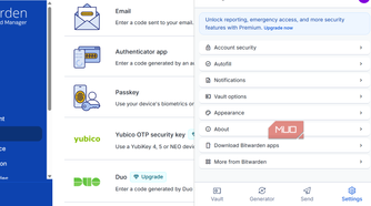 Bitwarden extension settings