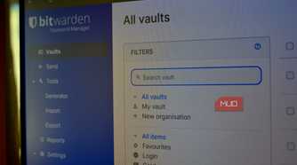 bitwarden password manager with vault search.