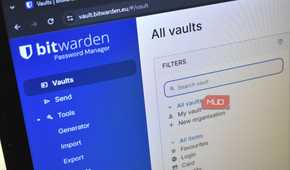 bitwarden password vault list on computer screen