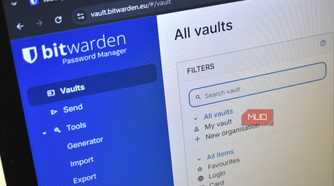 bitwarden password vault list on computer screen