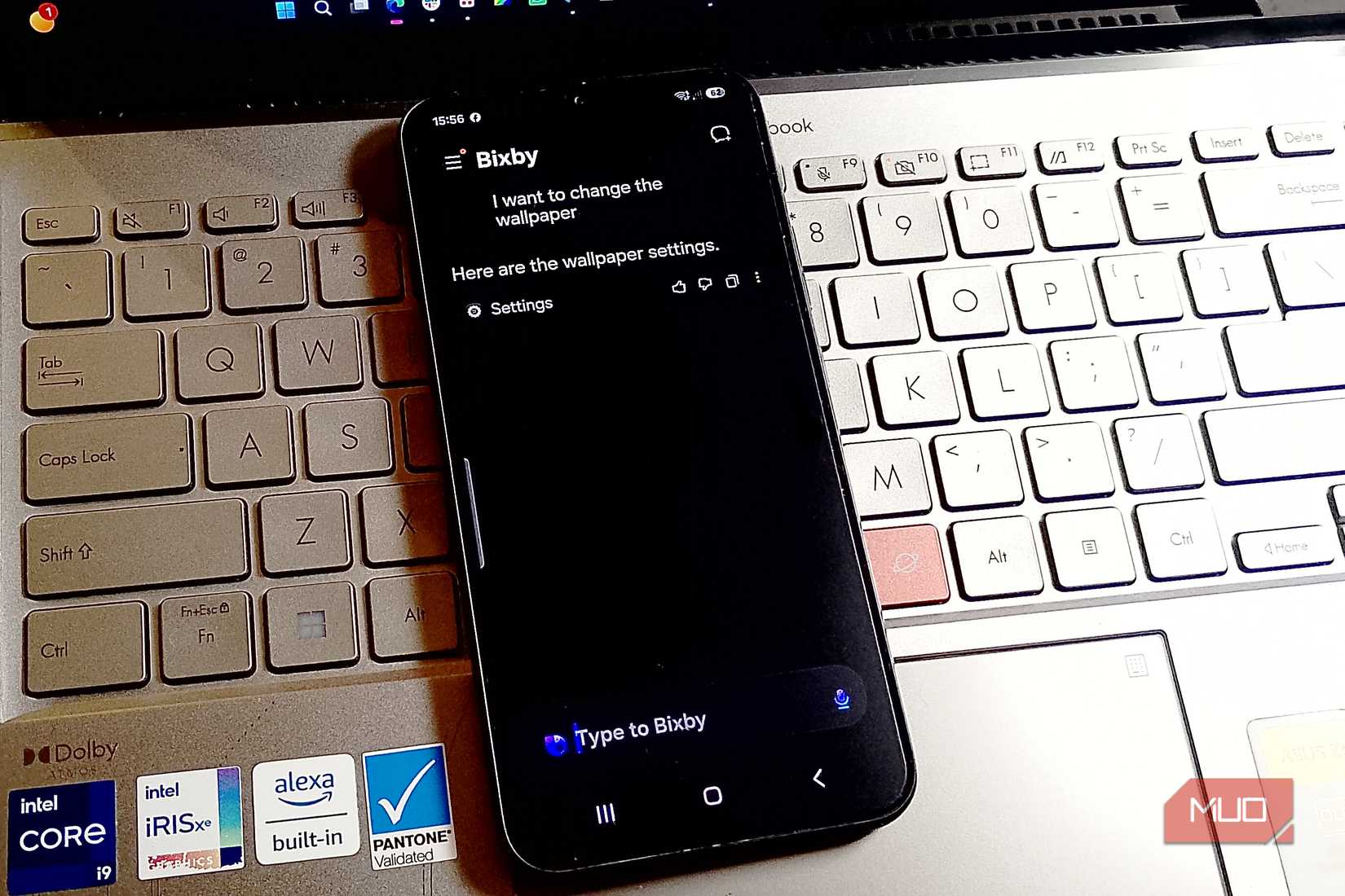 Bisby app open on Android phone mentioning wallpapers