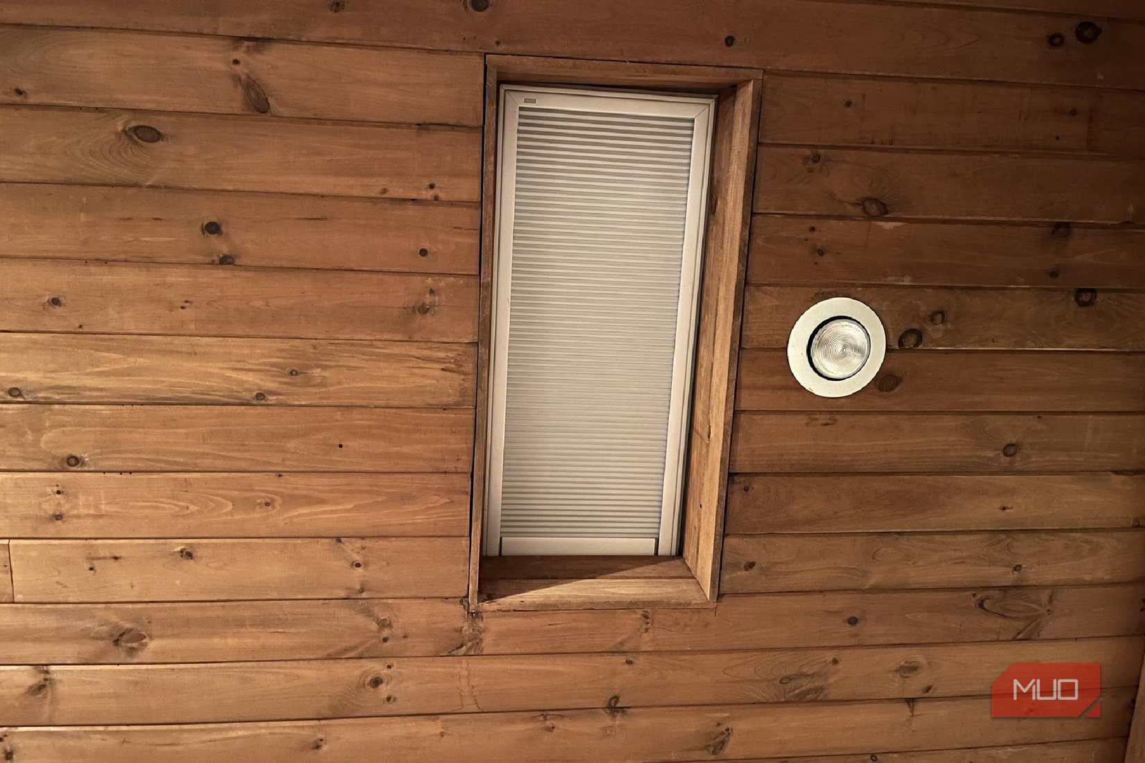 A Velux room darkening shade on a skylight